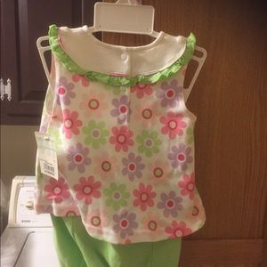 Okie Dokie 6-9 Month Polar Lime Outfit